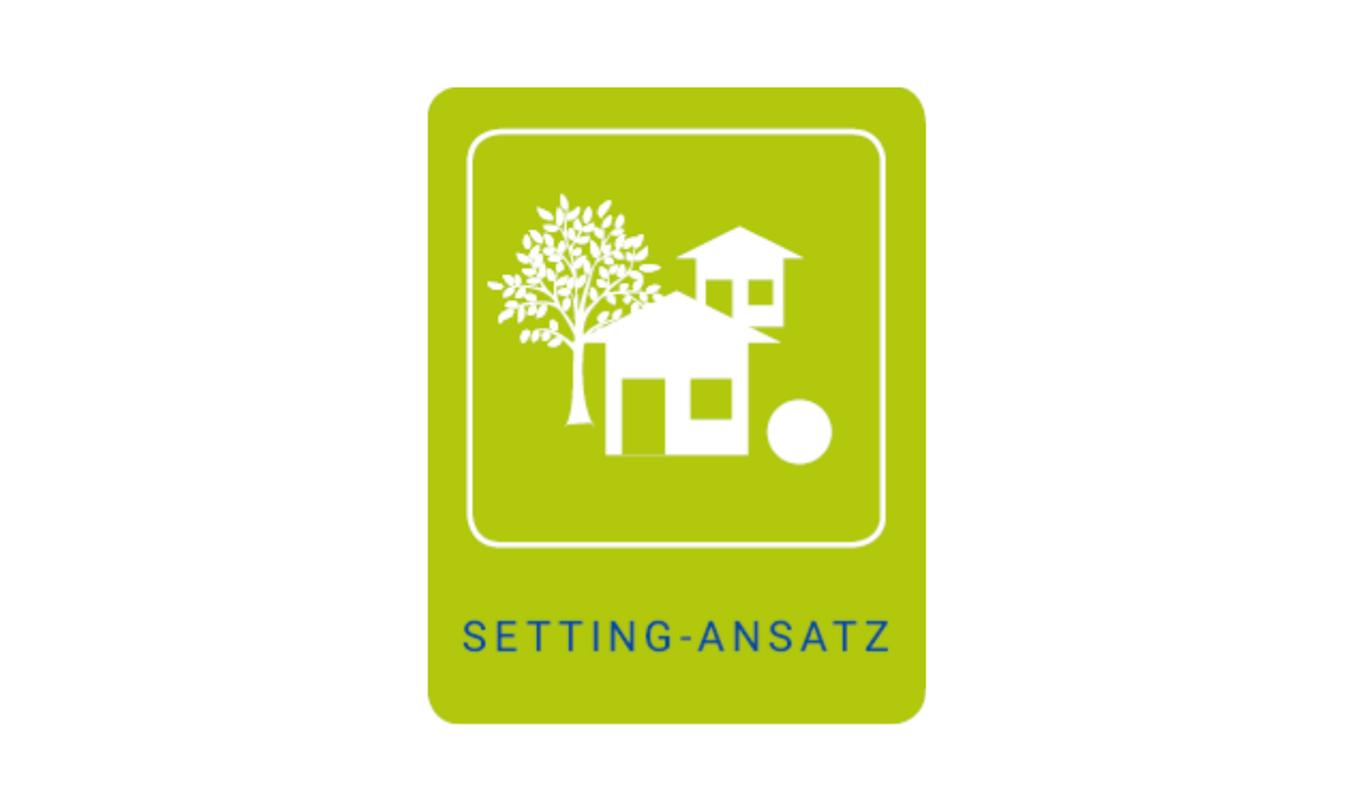 Logo Setting-Ansatz: Zwei Häuser und ein Baum (Illustration)