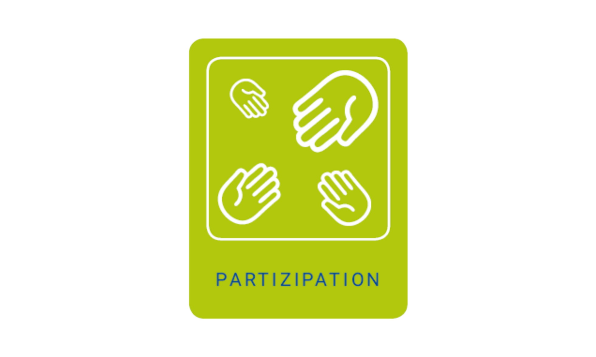 Logo Partizipation: Illustration von vier einzelnen Händen