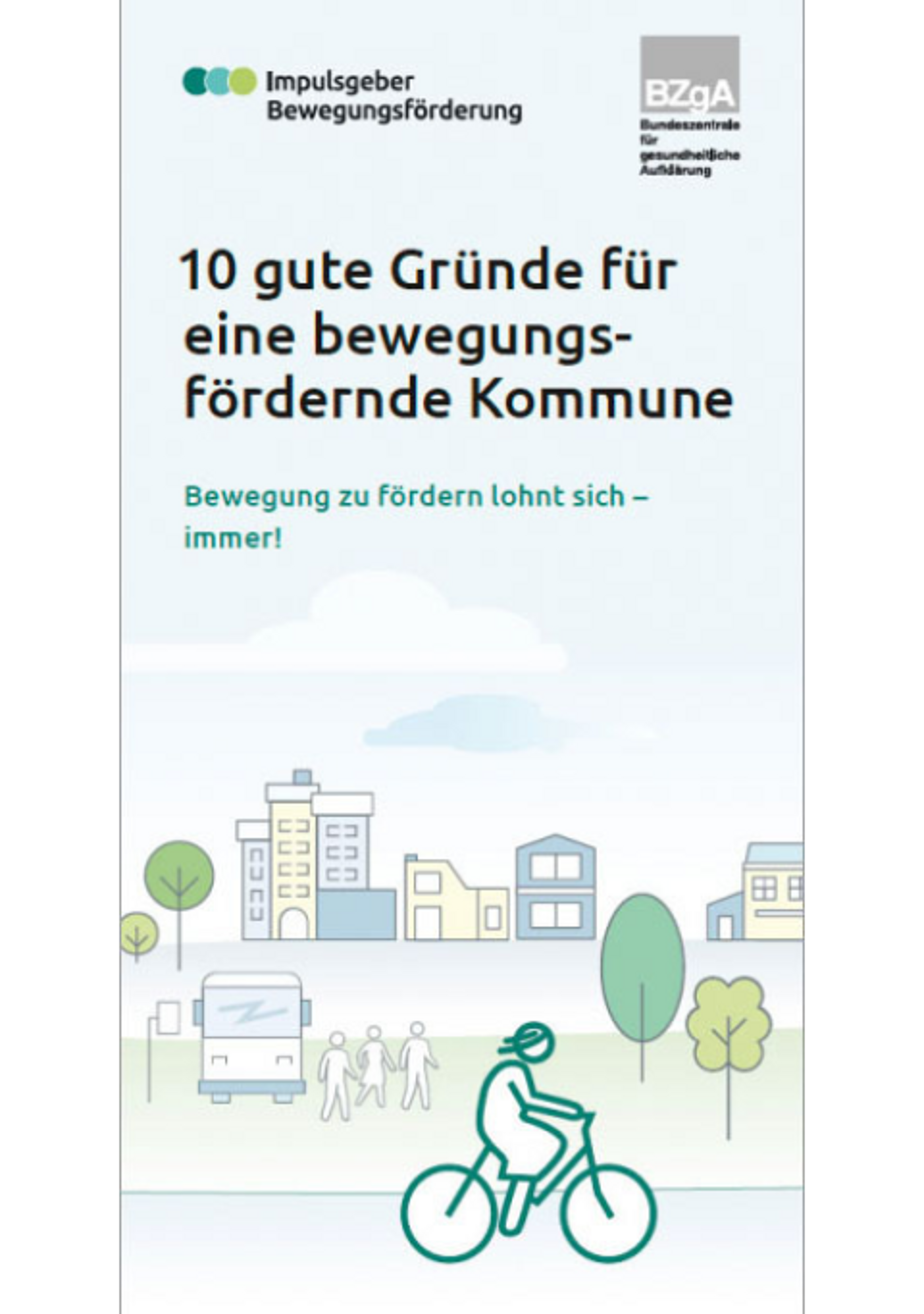 Cover Flyer 10 gute Gründe für eine bewegungsfördernde Kommune