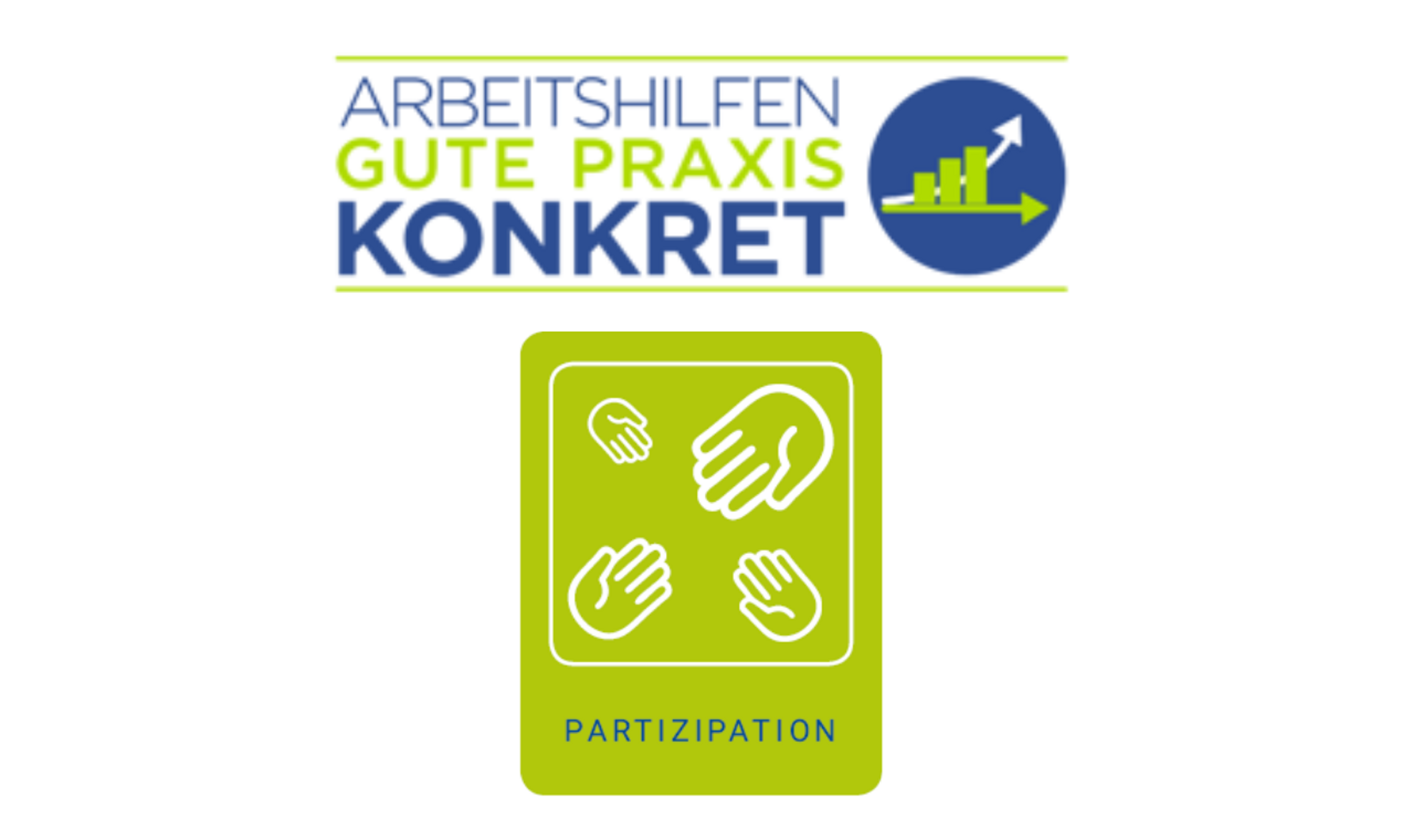Logo Arbeitshilfe Gute Praxis konkret und Logo Partizipation